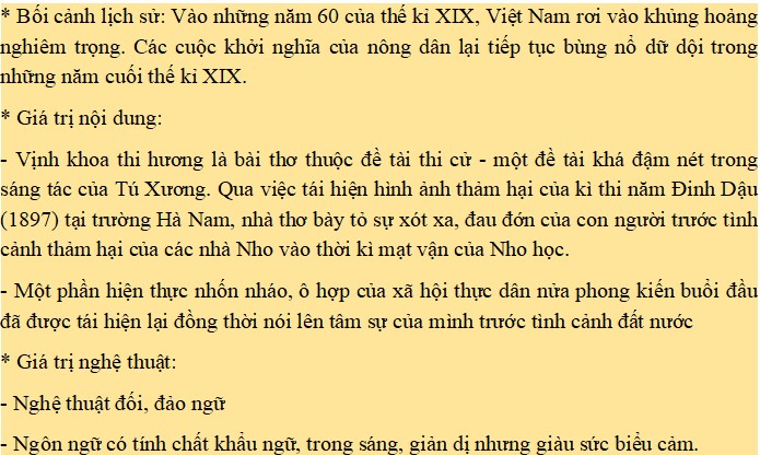Nói và nghe: Nghe và tóm tắt nội dung người khác thuyết trình về một tác phẩm thơ 