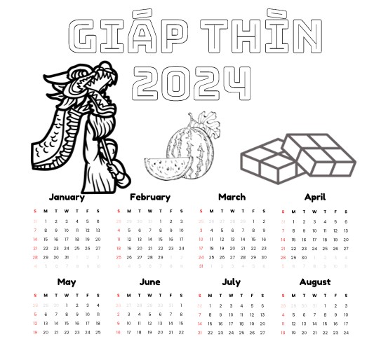 Tranh tô màu Tết