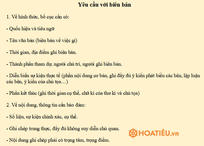 Viết biên bản về một cuộc họp, cuộc thảo luận hay một vụ việc lớp 6