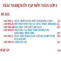 210 câu hỏi trắc nghiệm Toán 4 có đáp án cực kì chi tiết