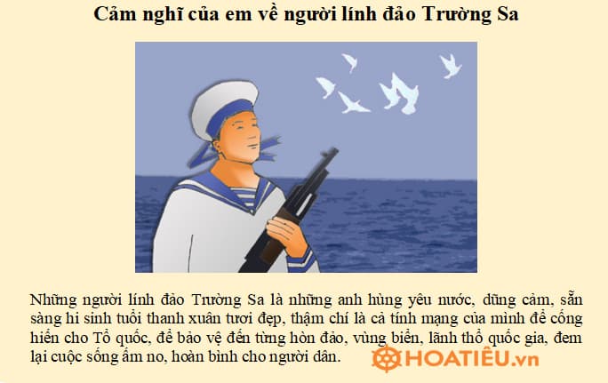 Nêu cảm nghĩ của em về người lính đảo Trường Sa