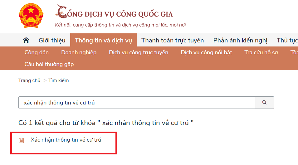 Hướng dẫn cách xin giấy xác nhận cư trú online