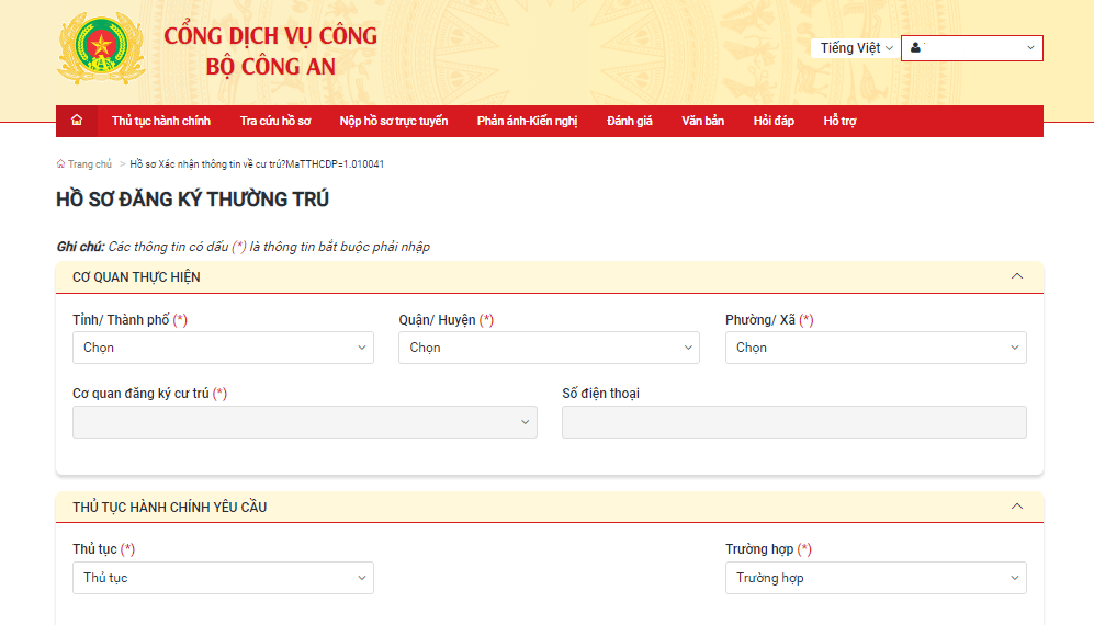 Hướng dẫn cách xin giấy xác nhận cư trú online