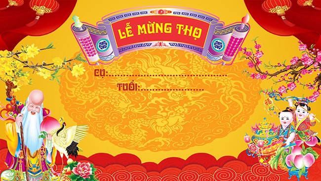 Phông nền background mừng thọ