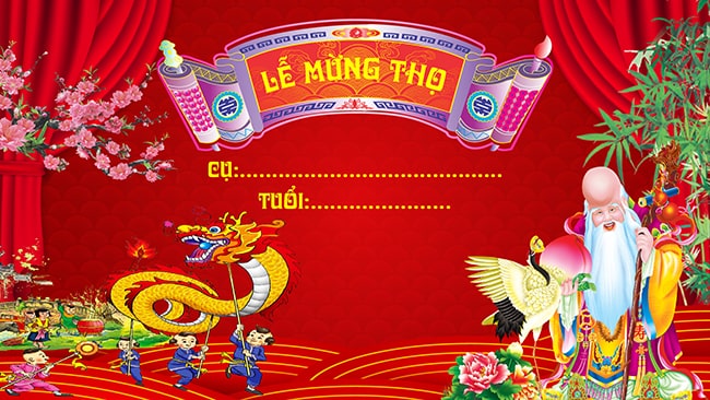 Mẫu phông mừng thọ