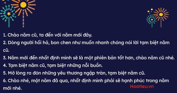 Tạm biệt năm cũ ngắn