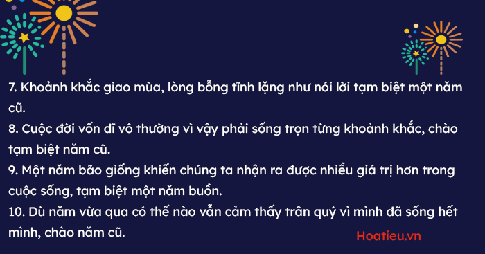 Tạm biệt năm cũ ngắn