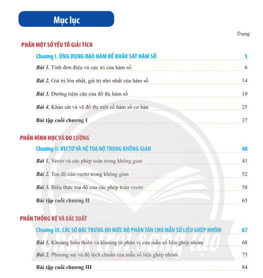 Sách giáo khoa Toán 12 Chân trời sáng tạo tập 1