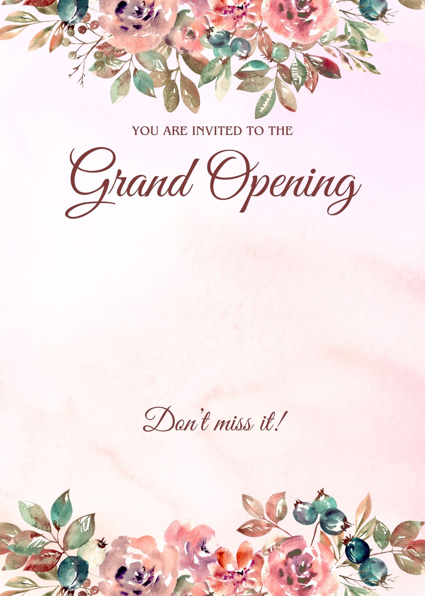 Mẫu thiệp thông báo khai trương trang trọng