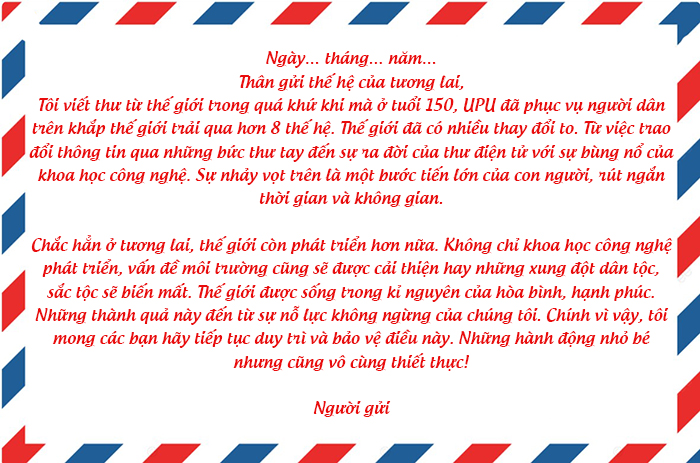 Viết thư UPU lần thứ 53 ngắn gọn