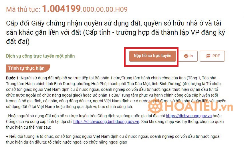 Làm thủ tục cấp đổi sổ đỏ online