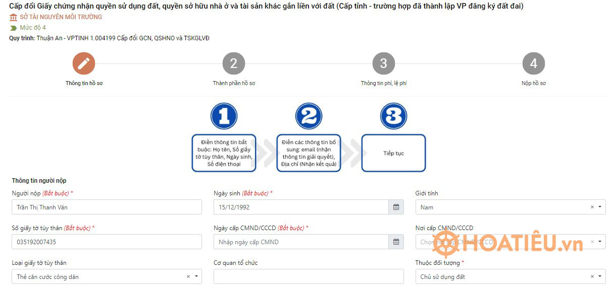 Làm thủ tục cấp đổi sổ đỏ online