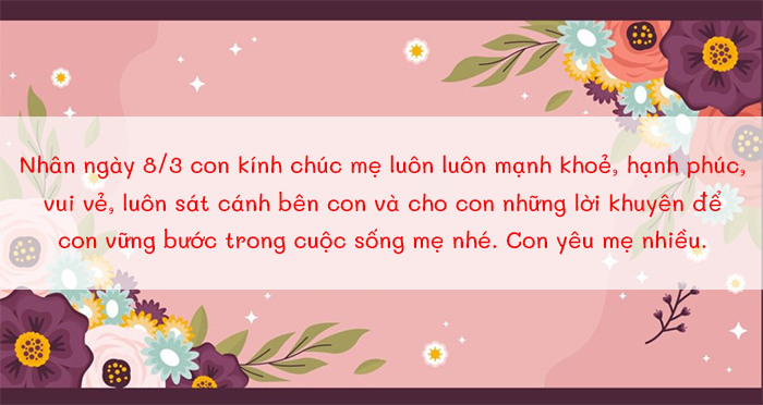 Thiệp tặng mẹ 8/3 đẹp và ý nghĩa