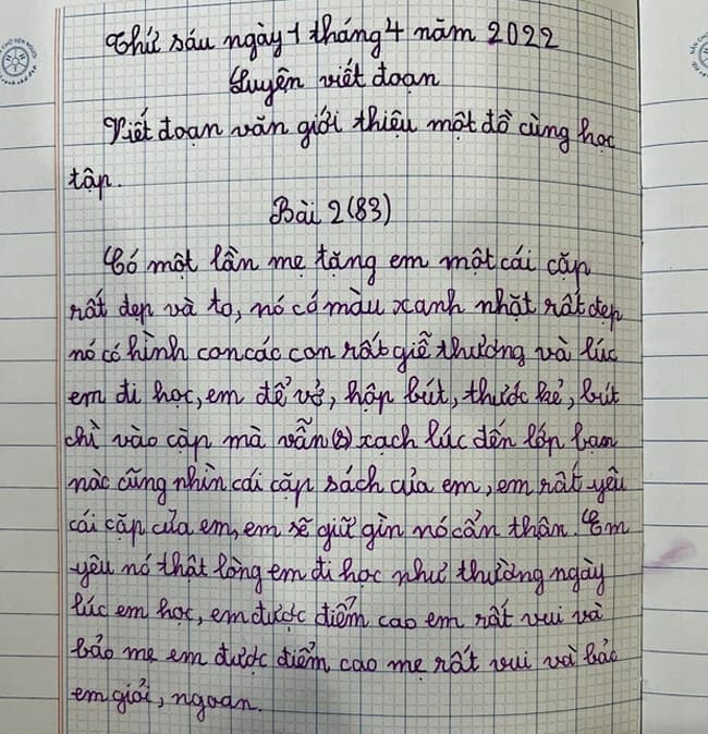 Viết một đoạn văn khoảng 5 câu tả hình dáng hoặc công dụng của một đồ vật gần gũi với em