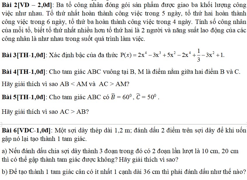 Kiểm tra giữa kì 2 toán 7 Chân trời sáng tạo
