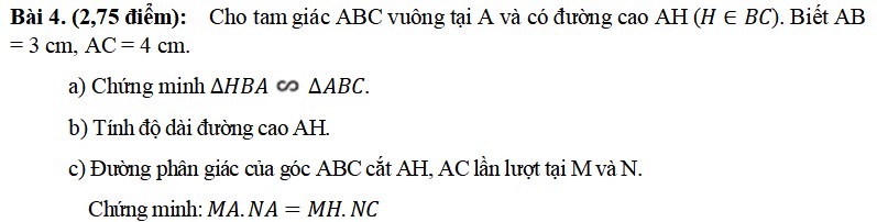 Đề thi Toán 8 học kì 2 sách Kết nối có đáp án