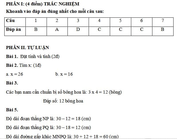 Đề thi giữa học kì 2 lớp 2 môn Toán sách Cánh Diều