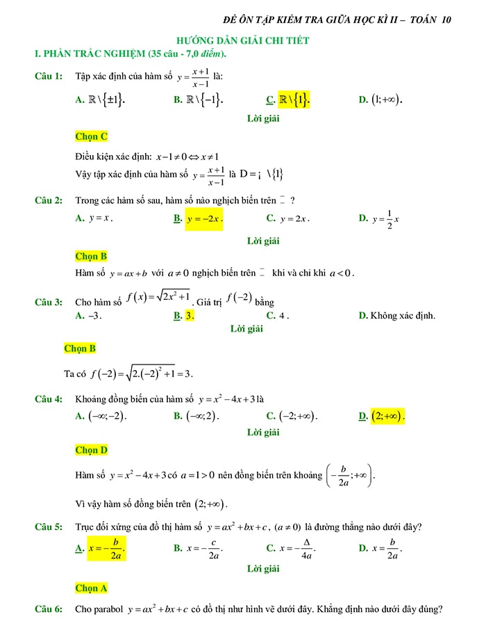 Đề thi Giữa kì 2 Toán 10 Kết nối tri thức file word