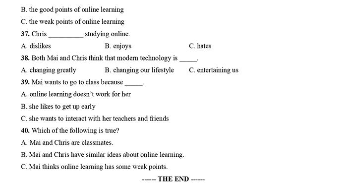 Đề kiểm tra giữa kì 2 tiếng Anh 8 Friends Plus