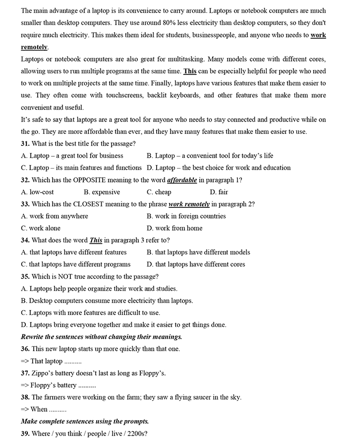 Tải đề thi giữa kì 2 Anh 8 i Learn Smart World