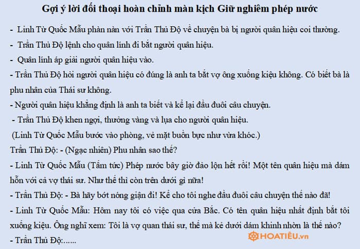 Tập viết đoạn đối thoại Giữ nghiêm phép nước