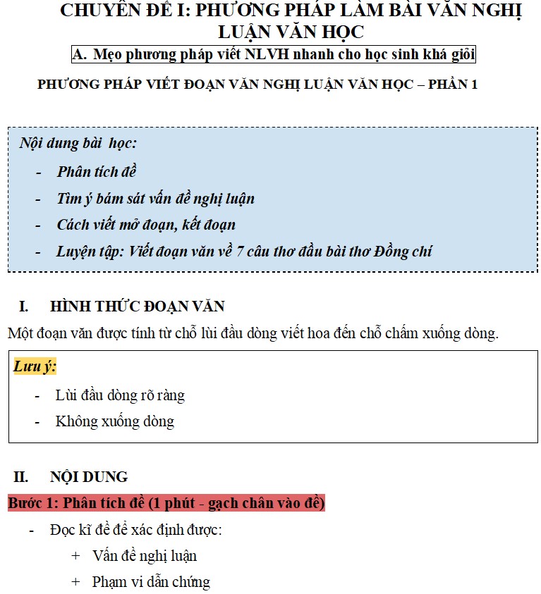 Tài liệu nghị luận văn học chuyên sâu