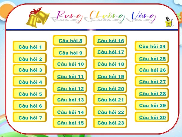 Mẫu slide PPT rung chuông vàng khối mầm non 3-5 tuổi