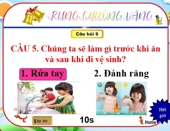 Mẫu slide PPT rung chuông vàng khối mầm non 3-5 tuổi