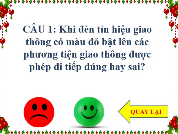 Câu hỏi rung chuông vàng mầm non chủ đề an toàn giao thông