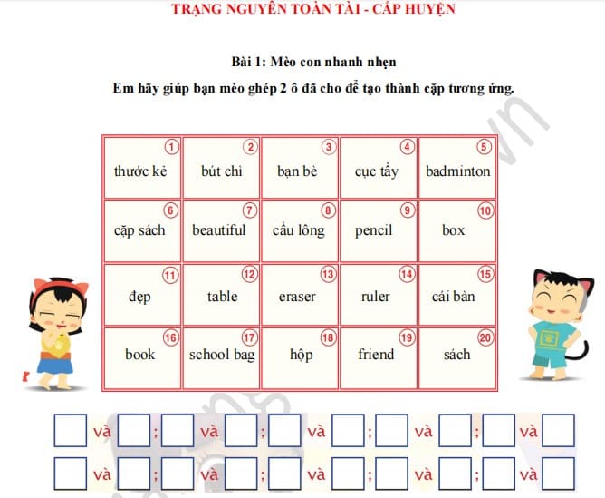 Đề thi Trạng Nguyên Toàn Tài lớp 3