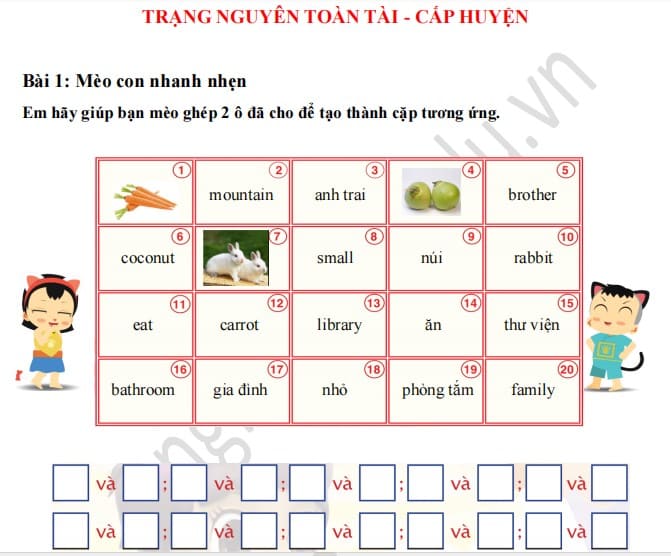 Đề thi Trạng Nguyên Toàn Tài lớp 4