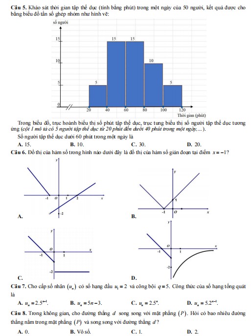 Đề thi khảo sát chất lượng lớp 11 môn Toán Hà Nội 2024