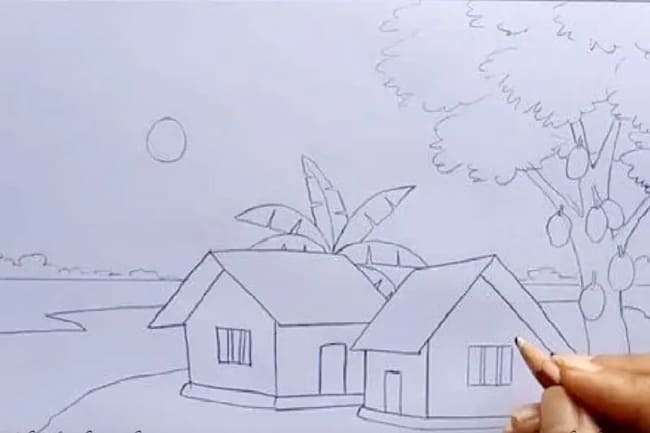  Vẽ cảnh thiên nhiên đơn giản