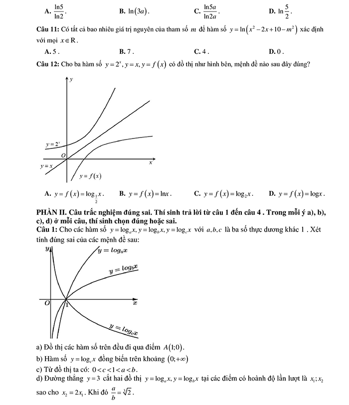 Đề thi giữa kì 2 Toán 11 Cánh Diều có đáp án