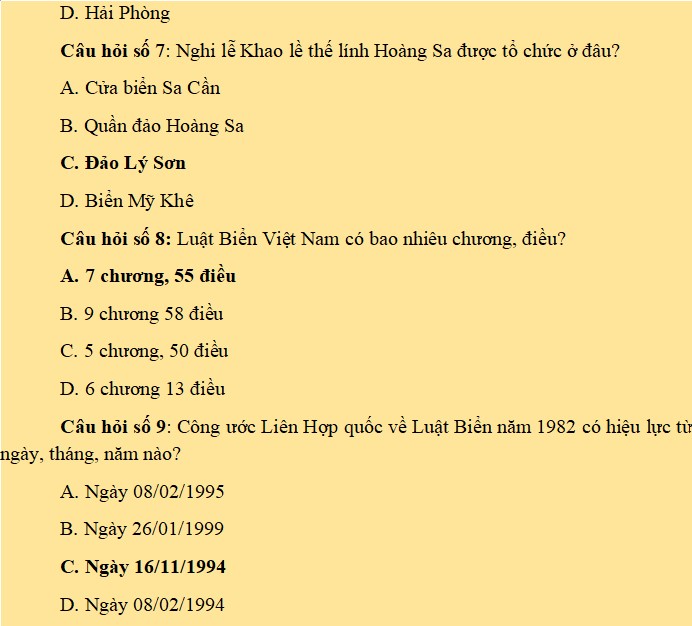 Đáp án tìm hiểu về biển, đảo Việt Nam 2024 tỉnh Hòa Bình - kỳ 2