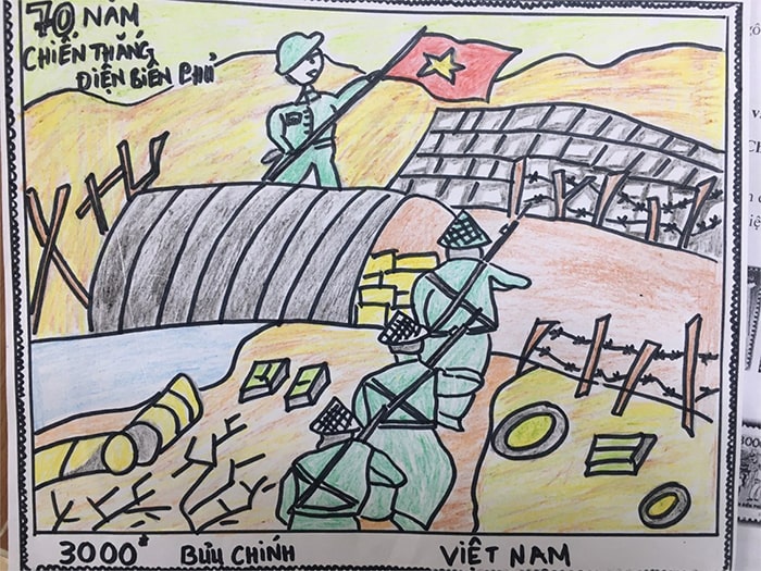 Mẫu tem kỉ niệm chiến thắng Điện Biên Phủ