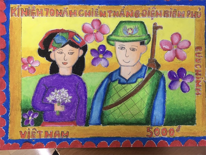 Mẫu tem kỉ niệm chiến thắng Điện Biên Phủ