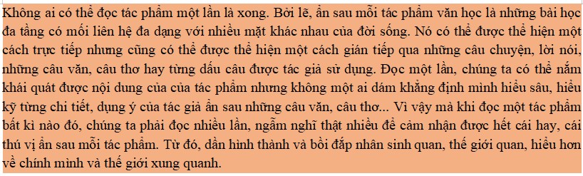 Viết kết nối với đọc bài Đọc văn – cuộc chơi tìm ý nghĩa