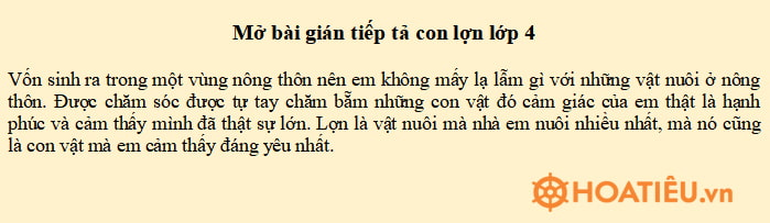 Mở bài gián tiếp Tả con vật nuôi trong nhà