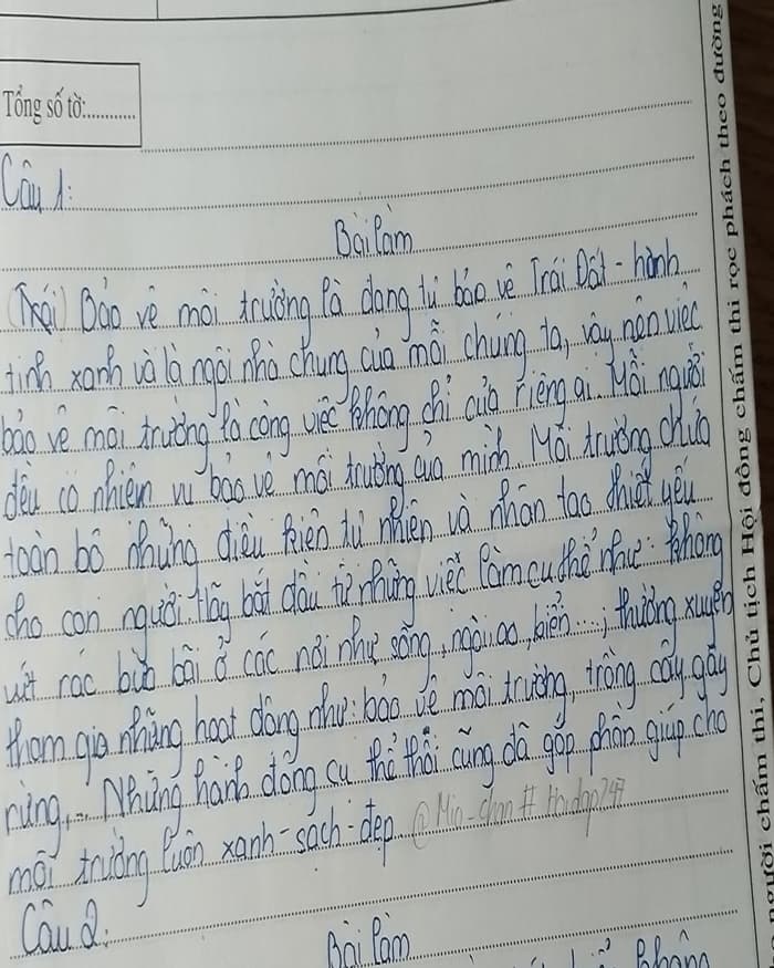 Viết đoạn văn 5 - 7 câu về chủ đề Để hành tinh xanh mãi xanh