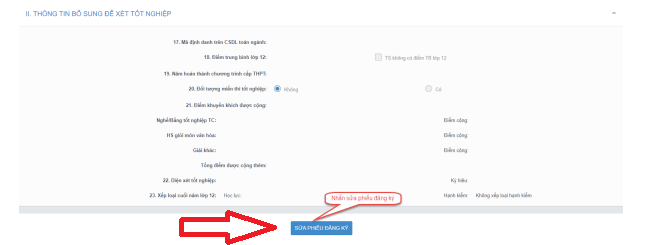 Khi viết sai phiếu đăng ký dự thi THPT quốc gia cần làm gì
