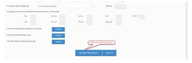 Khi viết sai phiếu đăng ký dự thi THPT quốc gia cần làm gì