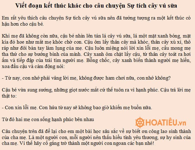 Viết đoạn kết thúc khác cho một câu chuyện đã đọc, đã nghe