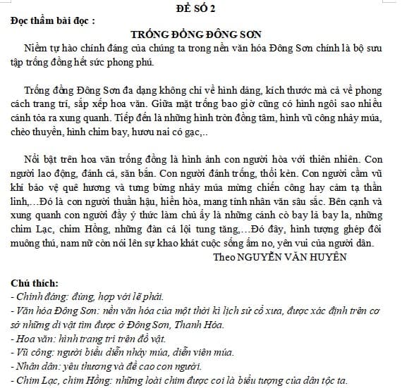 Bài đọc hiểu tiếng Việt lớp 4