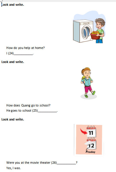 Đề thi Tiếng Anh lớp 4 iLearn Smart Start Học kì 2