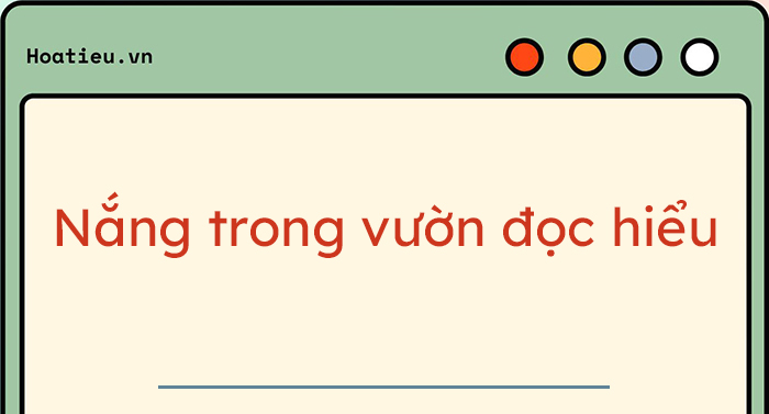 Đọc hiểu truyện ngắn Nắng trong vườn