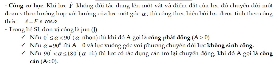 Lý thuyết Vật lí 10 học kì 2