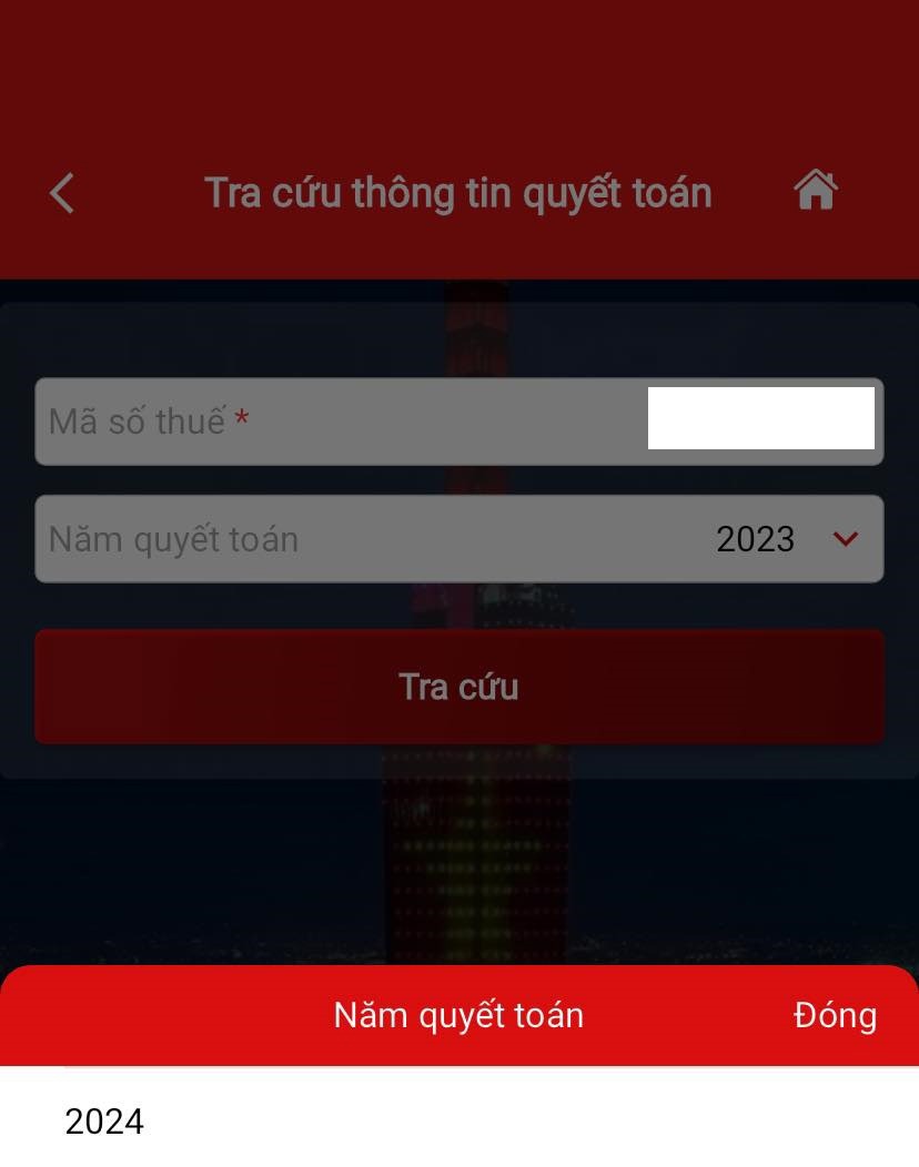 Hướng dẫn tra cứu thông tin quyết toán thuế trên app eTax
