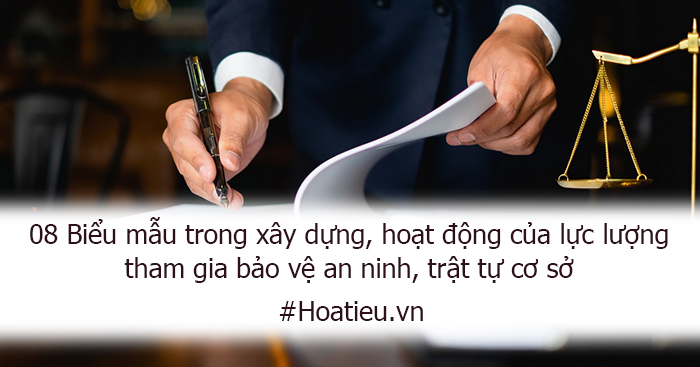 08 Biểu mẫu của lực lượng tham gia bảo vệ an ninh trật tự cơ sở