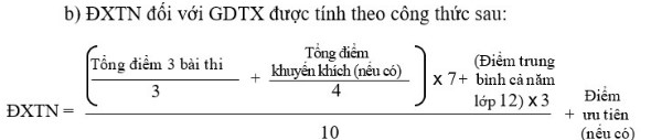 Cách tính điểm xét tốt nghiệp THPT